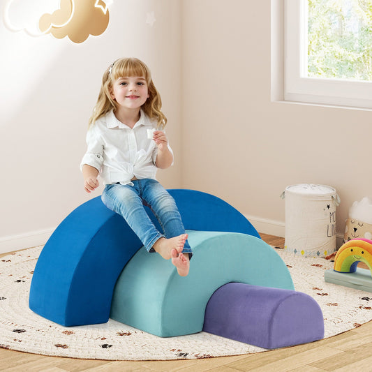 Rainbow Arc Climber Playset Foam Climbing Blocks with Machine Washable Covers-Multicolor - Tampa Home & Garden Store