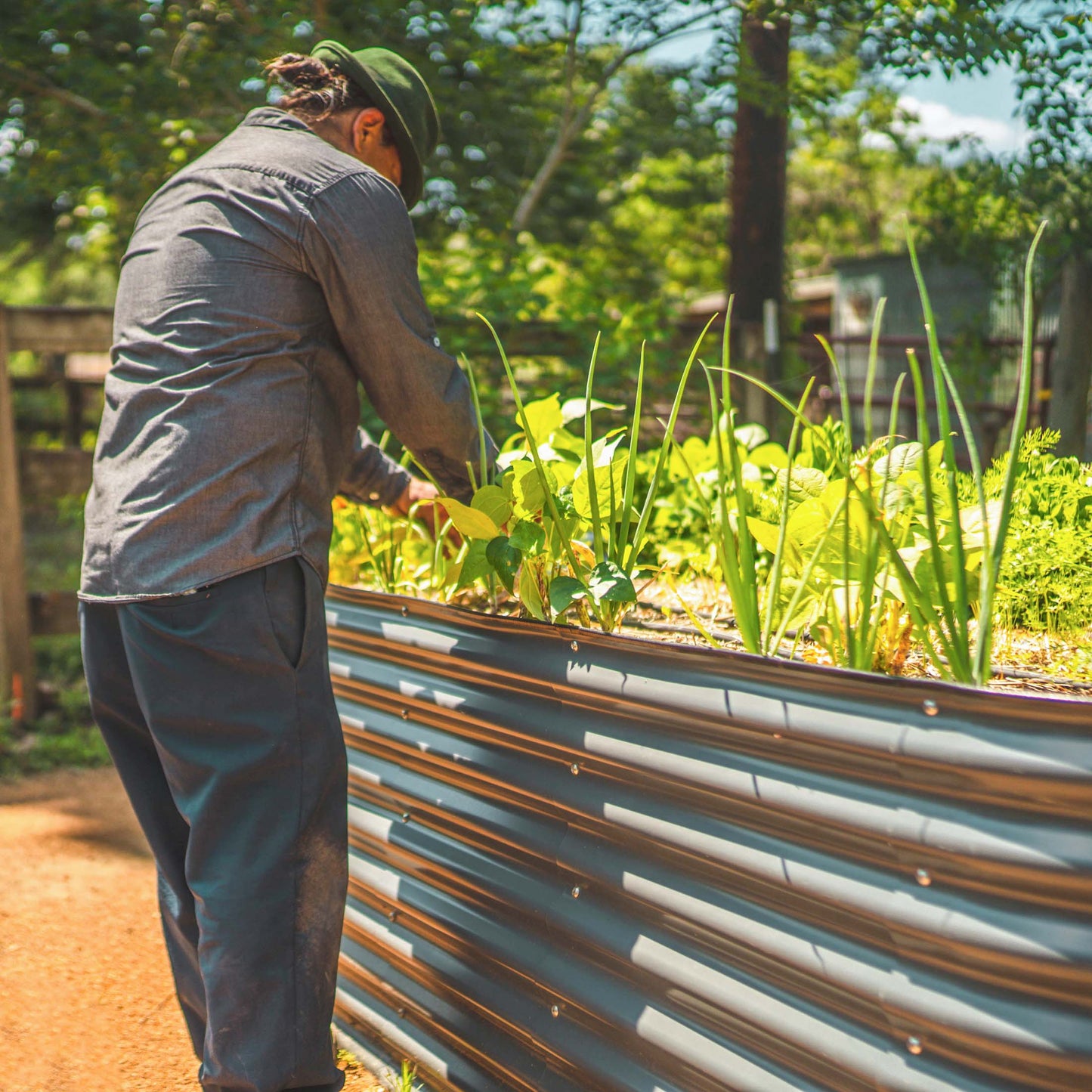 32" Tall Midsize Raised Garden Bed Kit 6 in 1 Modular Metal - Tampa soil911.com