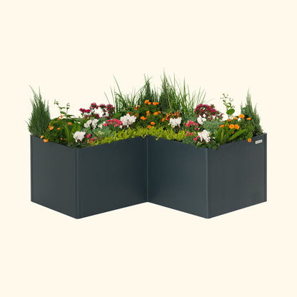 32" Tall Modern L Shape Raised Garden Bed | Metal - Tampa soil911.com