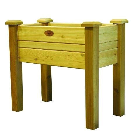 Raised Garden Bed Planter Box in Solid Cedar Wood in Natural Finish - 34-inch - Tampa Home & Garden Store
