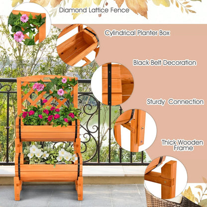 Two Tier Raised Garden Bed with Trellis Planters
