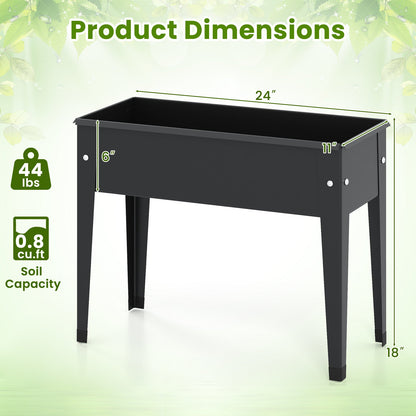 Raised Garden Bed Elevated Metal Planter Box with Legs Drainage Holes