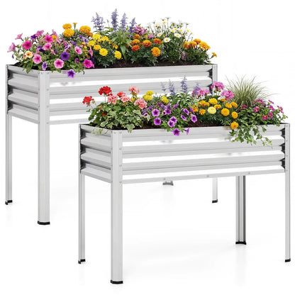 Raised Garden Bed Set of 2 Elevated Metal Planter
