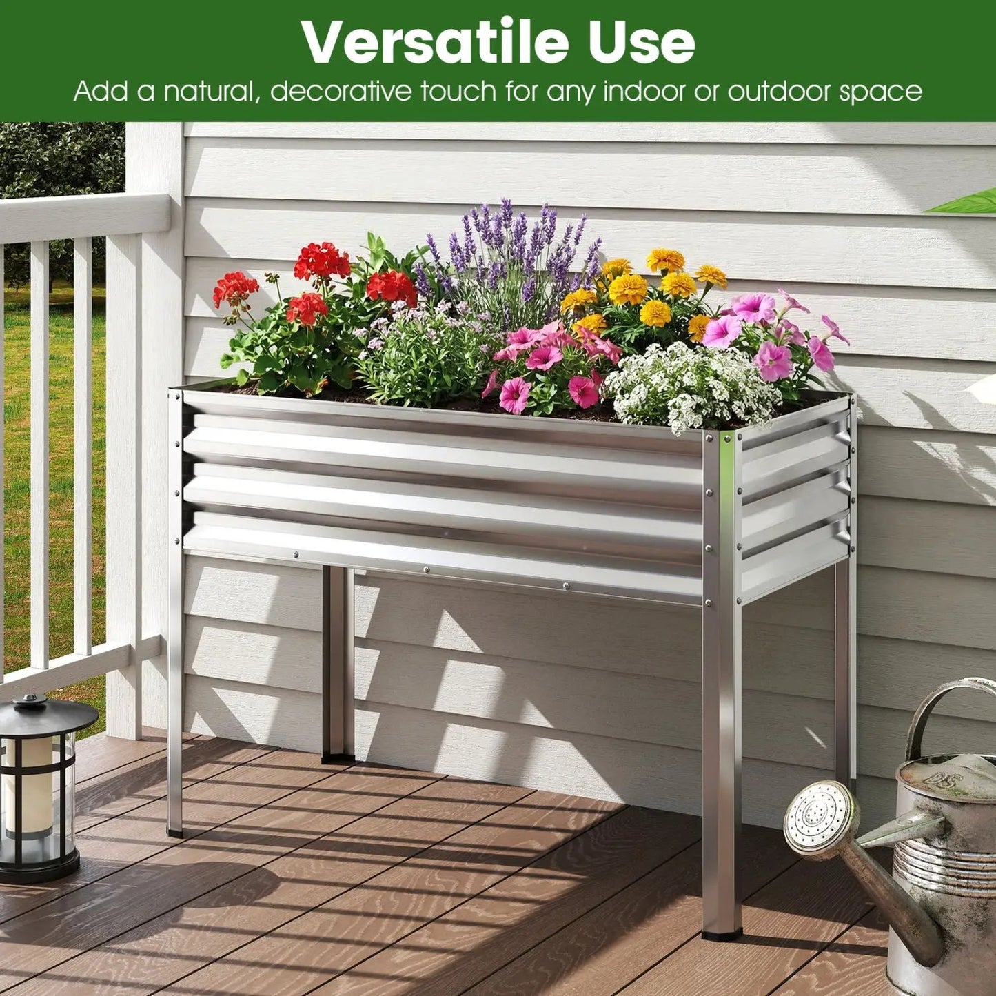 Raised Garden Bed Set of 2 Elevated Metal Planter