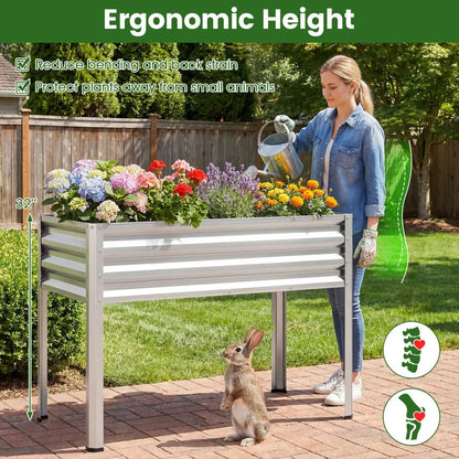 Raised Garden Bed Set of 2 Elevated Metal Planter