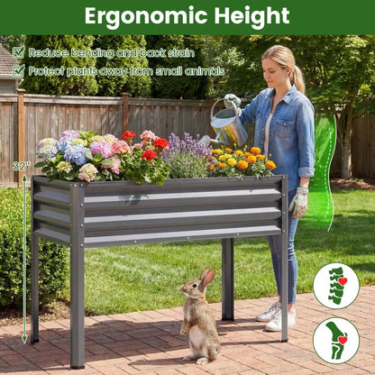 Raised Garden Bed Set of 2 Elevated Metal Planter
