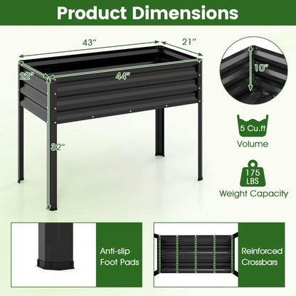 Raised Garden Bed Set of 2 Elevated Metal Planter