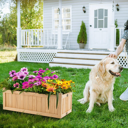 Jardinera elevada plegable de madera con fondo extraíble para hierbas, frutas y flores