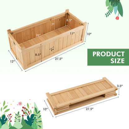Jardinera elevada plegable de madera con fondo extraíble para hierbas, frutas y flores