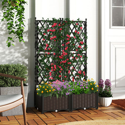 DirectDeals black lattice trellis raised garden bed with self-watering planters on Tampa Home & Garden Store