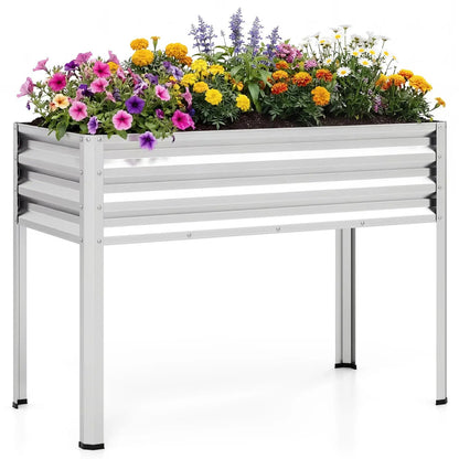 Raised Garden Bed with Legs Electro Coated Metal