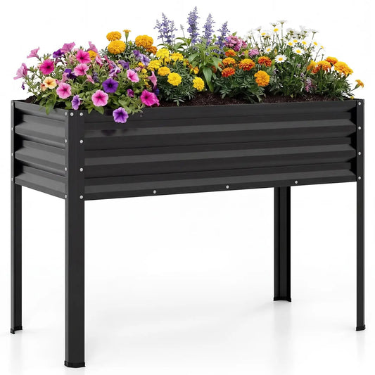 Raised Garden Bed with Legs Electro Coated Metal