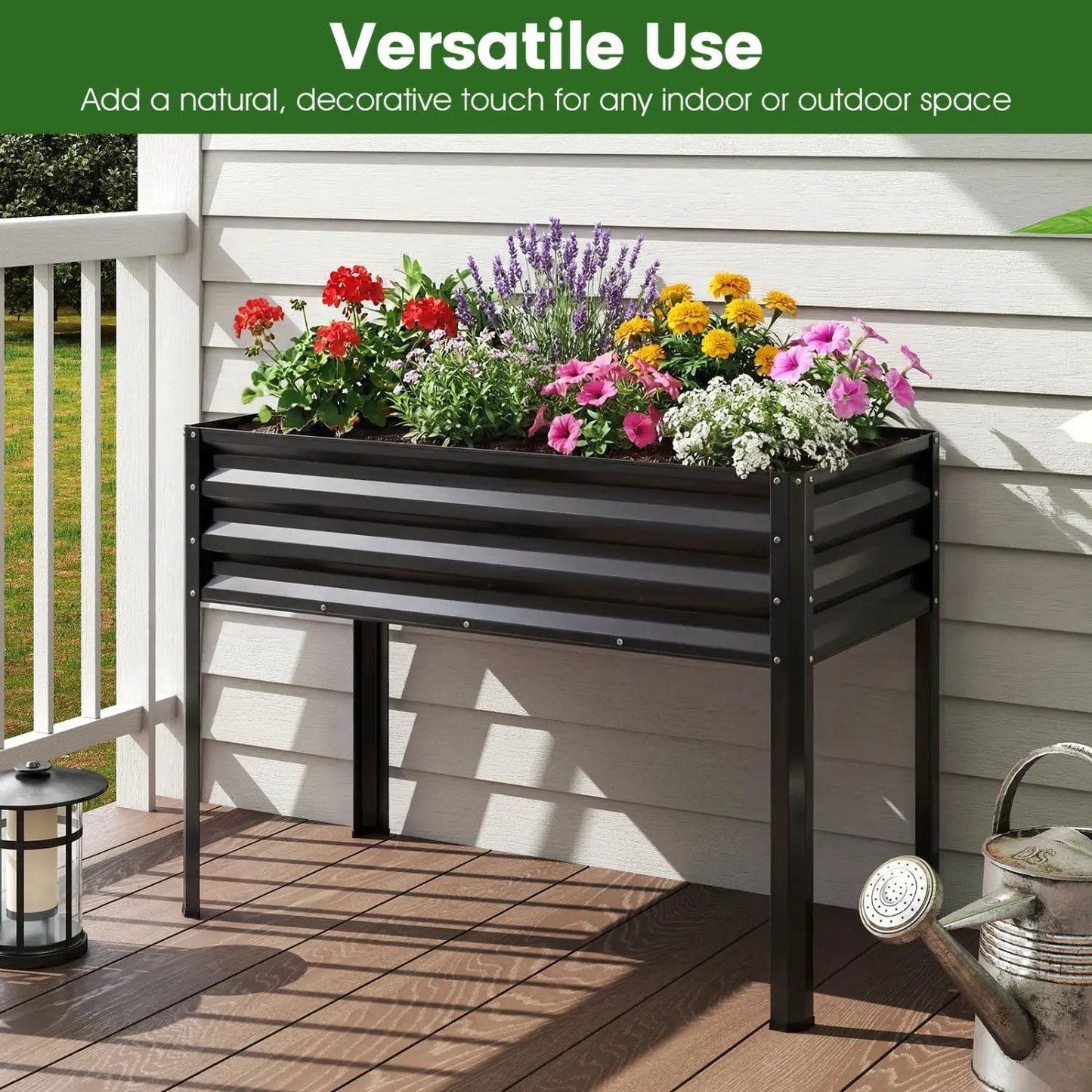 Raised Garden Bed with Legs Electro Coated Metal