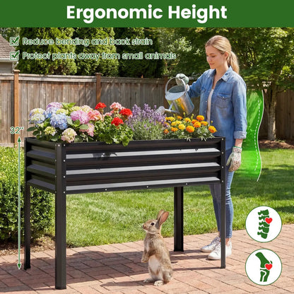Raised Garden Bed with Legs Electro Coated Metal
