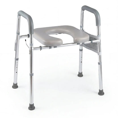 Raised Toilet Seat With Handles and Padded Arms