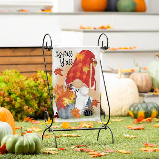 Raking Gnome Suede Garden Flag - Tampa Home & Garden Store