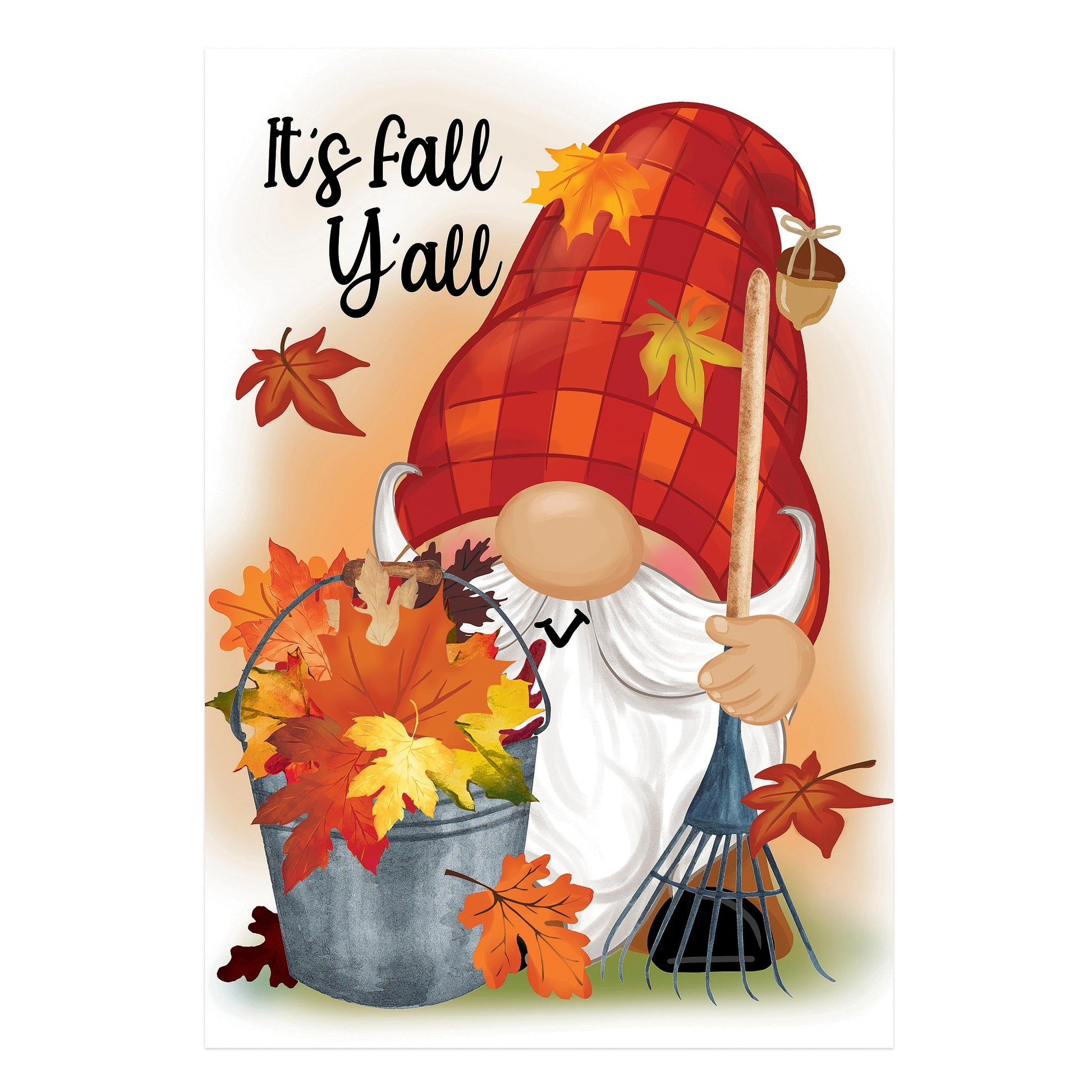 Raking Gnome Suede Garden Flag - Tampa Home & Garden Store