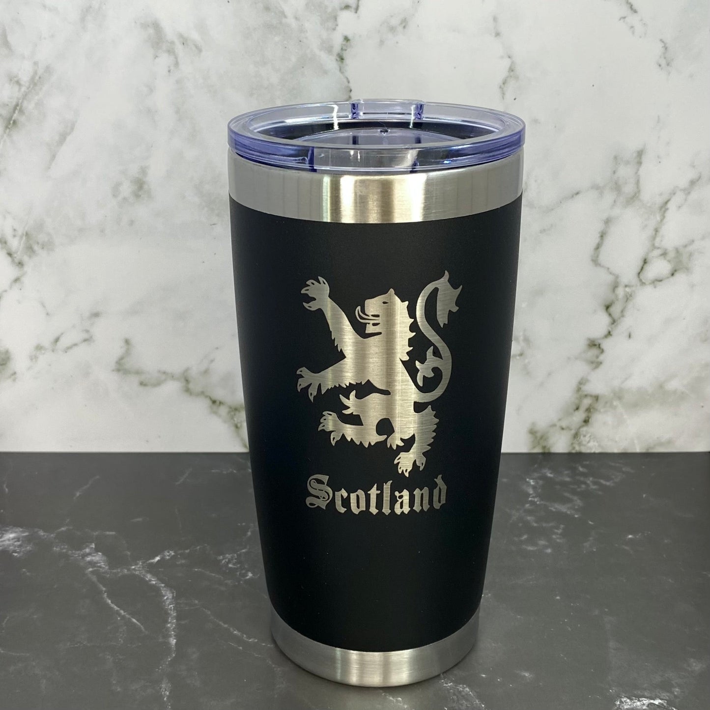 Rampant Lion of Scotland Royal Flag Laser Engraved Powder Coated 20oz Double Walled Insulated Tumbler - Tampa Home & Garden Store