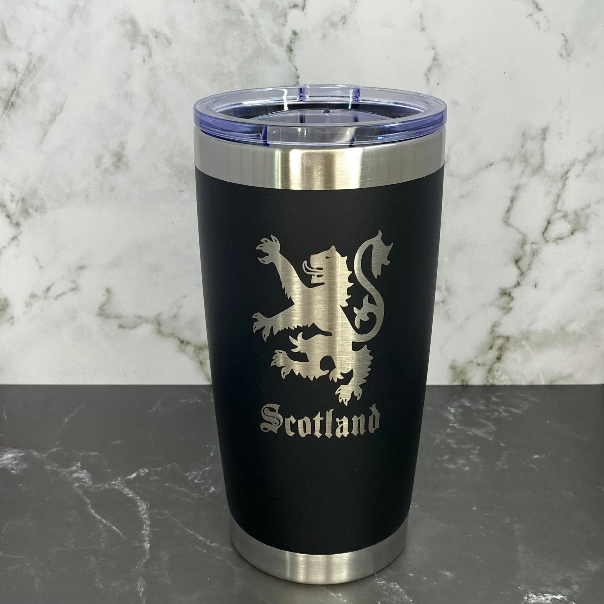 Rampant Lion of Scotland Royal Flag Laser Engraved Powder Coated 20oz Double Walled Insulated Tumbler - Tampa Home & Garden Store