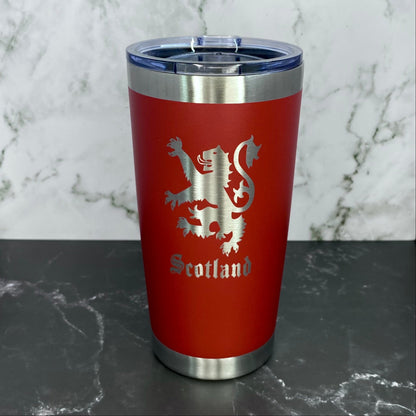 Rampant Lion of Scotland Royal Flag Laser Engraved Powder Coated 20oz Double Walled Insulated Tumbler - Tampa Home & Garden Store