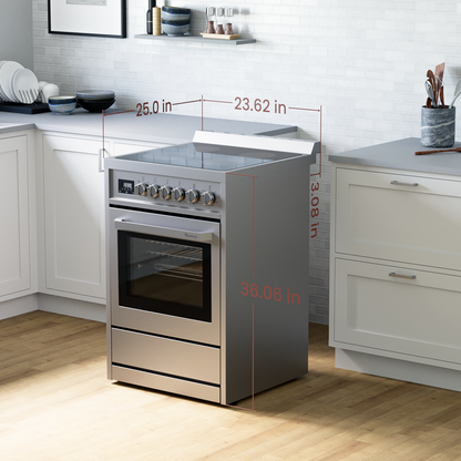 Rangaire 24" Electric Range AirFry Convection Oven Freestanding Stainless Steel RRE241TS - Tampa Home & Garden Store