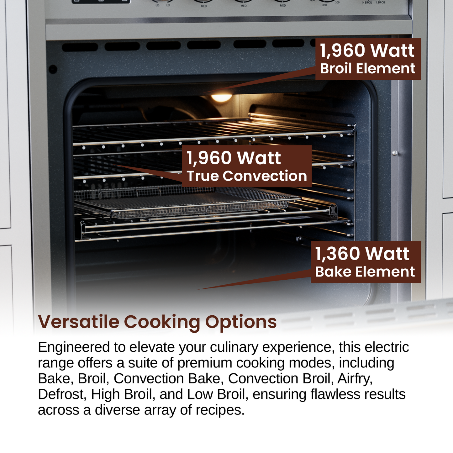 Rangaire 24" Electric Range AirFry Convection Oven Freestanding Stainless Steel RRE241TS - Tampa Home & Garden Store