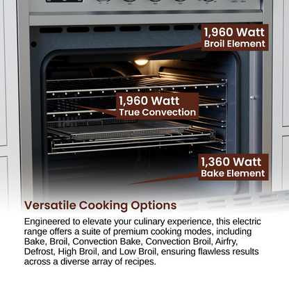 Rangaire 24" Electric Range AirFry Convection Oven Freestanding Stainless Steel RRE241TS - Tampa Home & Garden Store