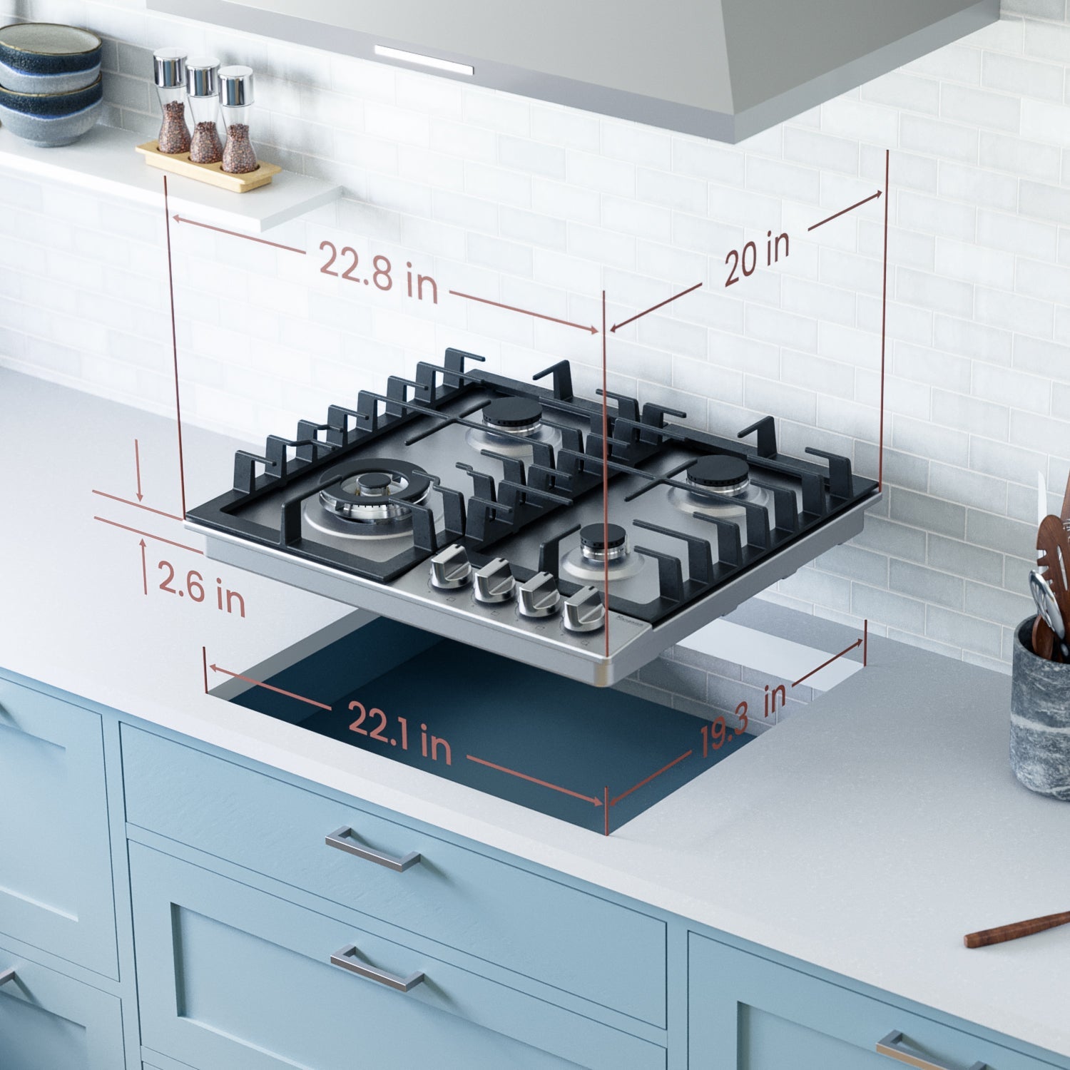 Rangaire 24" Gas Cooktop 4 Burners Stainless Steel RCG241S - Tampa Home & Garden Store
