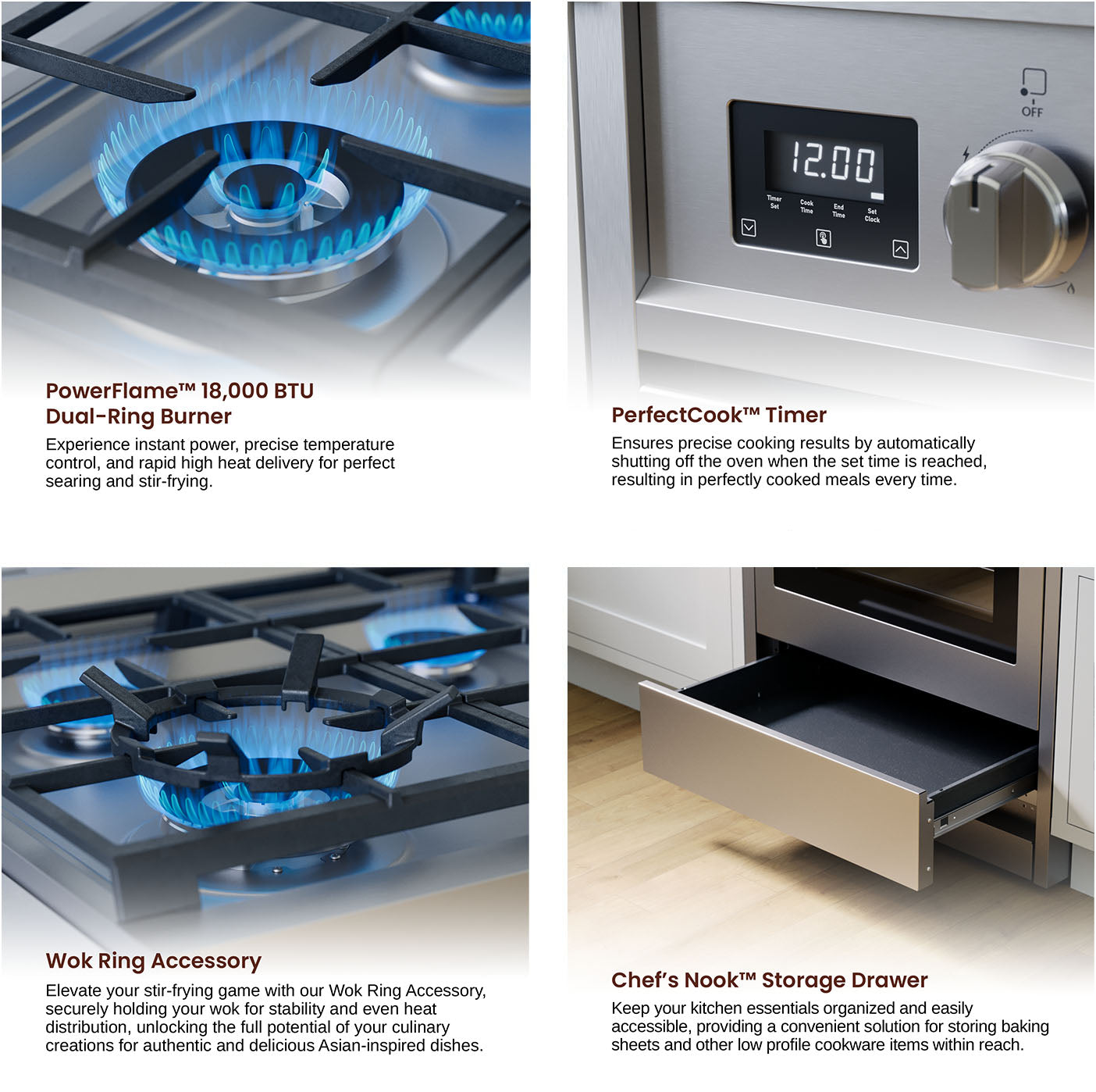 Rangaire 24" Gas Range Convection Oven Freestanding Stainless Steel RRG241TS - Tampa Home & Garden Store