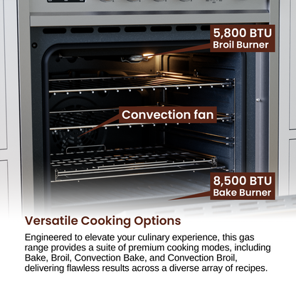 Rangaire 24" Gas Range Convection Oven Freestanding Stainless Steel RRG241TS - Tampa Home & Garden Store