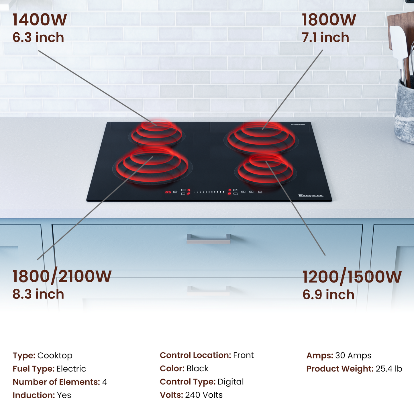 Rangaire 24" Induction Cooktop 4 Burners RCI241S - Tampa Home & Garden Store