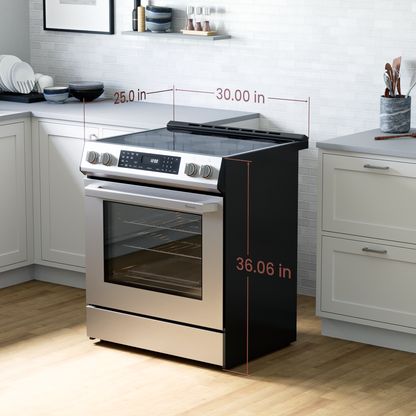 Rangaire 30" Electric Range Self-cleaning Air Fry True Convection Oven Slide-in Stainless Steel RRE303GS - Tampa Home & Garden Store