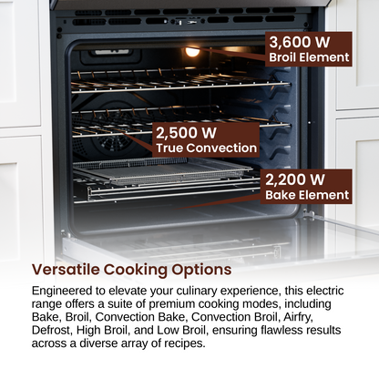 Rangaire 30" Electric Range Self-cleaning Air Fry True Convection Oven Slide-in Stainless Steel RRE303GS - Tampa Home & Garden Store