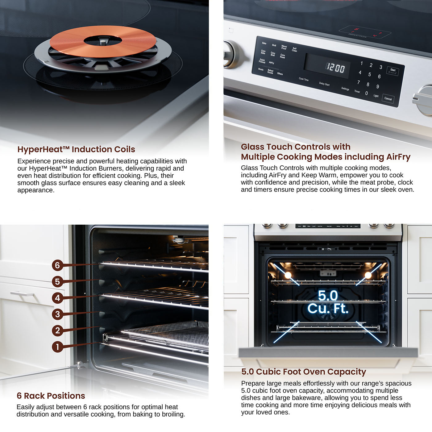 Rangaire 30" Induction Range Self-cleaning Air Fry True Convection Oven Slide-in Stainless Steel RRI303GS - Tampa Home & Garden Store