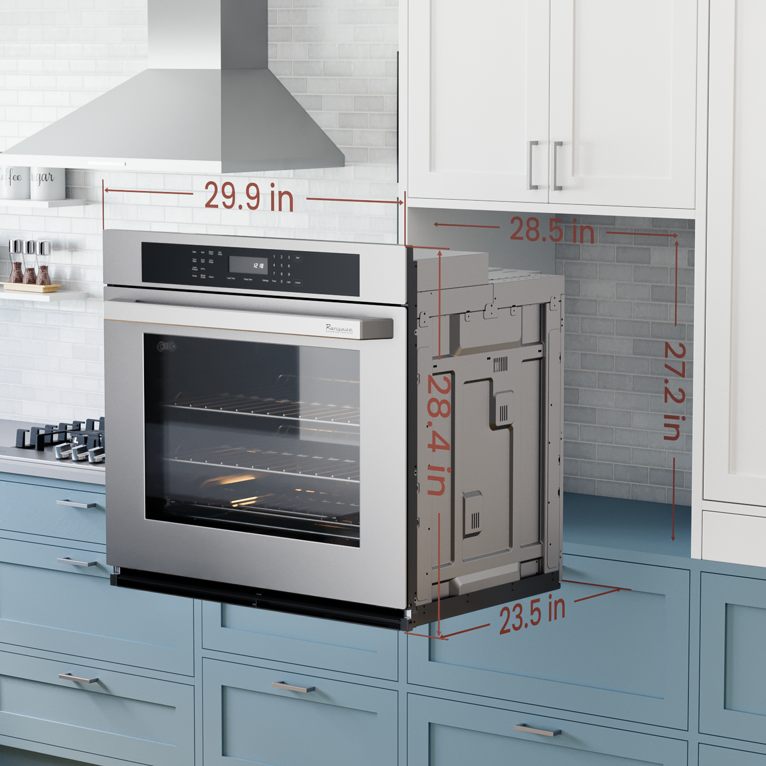 Rangaire 30" Single Electric Wall Oven Self-cleaning Air Fry True Convection Stainless Steel RWOS301GS - Tampa Home & Garden Store