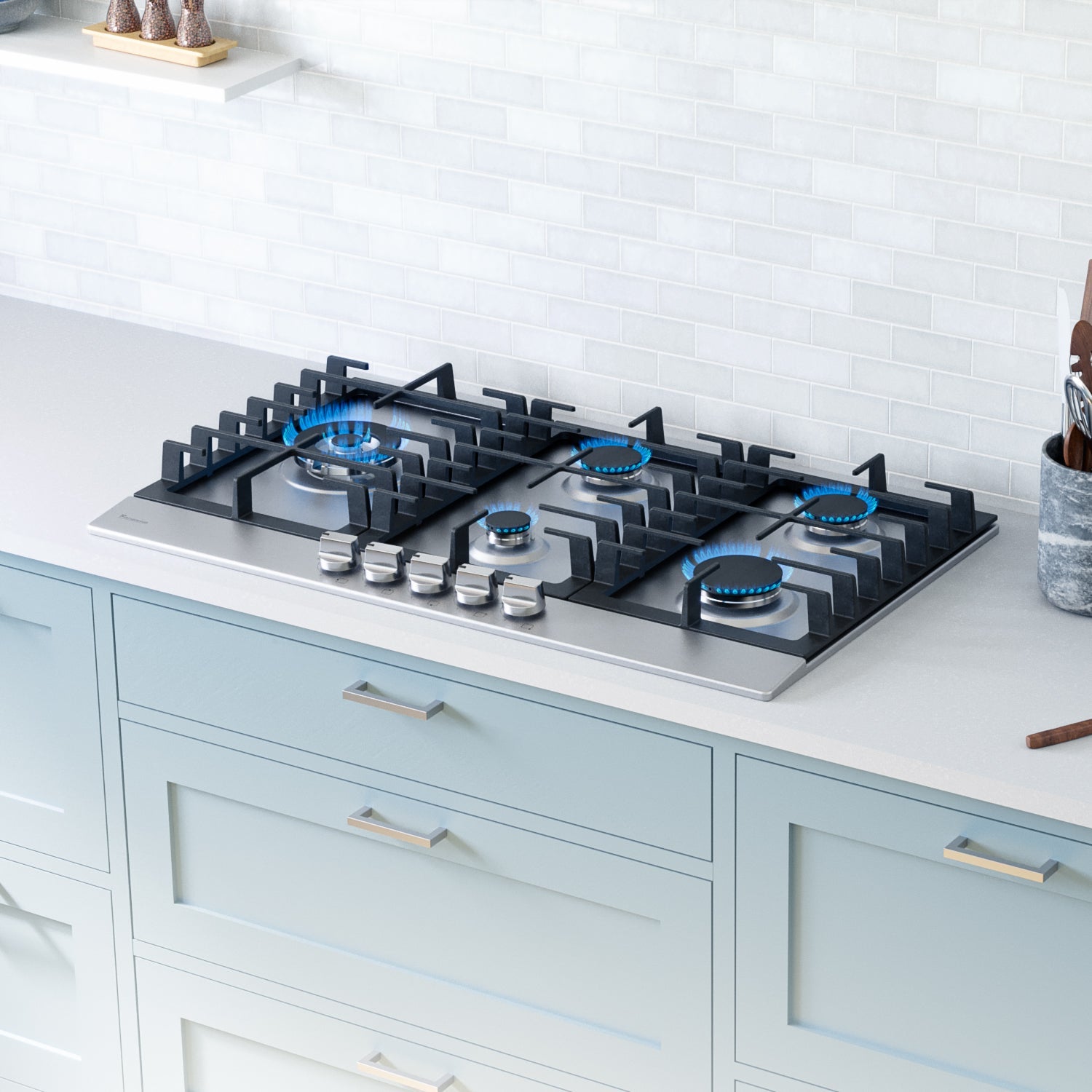 Rangaire 34" Gas Cooktop 5 Burners Stainless Steel RCG341S - Tampa Home & Garden Store