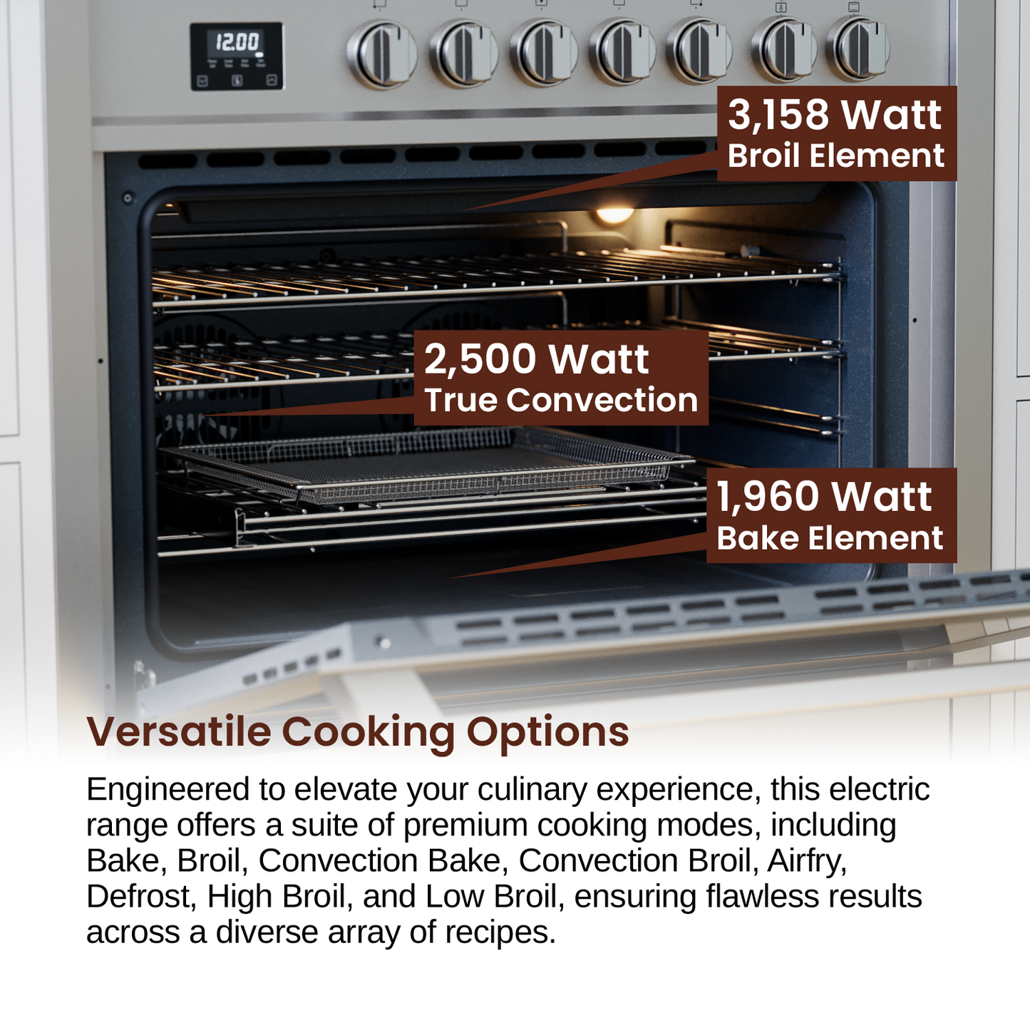 Rangaire 36" Electric Range Convection Oven Freestanding Stainless Steel RRE361TS - Tampa Home & Garden Store