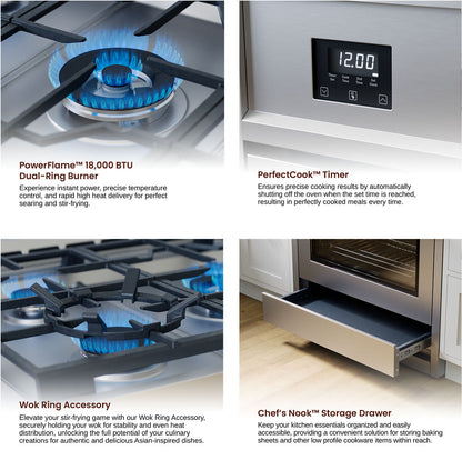 Rangaire 36" Gas Range Convection Oven Freestanding Stainless Steel RRG361TS - Tampa Home & Garden Store