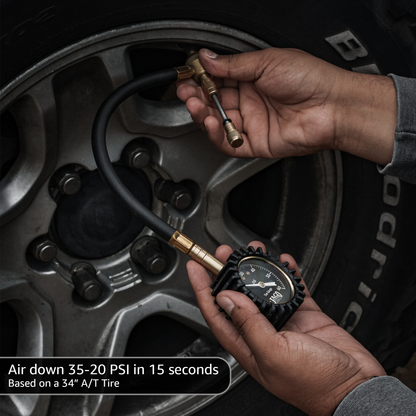 RapidFlow™ Tire Deflator Gauge (0-60 PSI) | Rapid Off-Road Air Down Kit - Tampa Home & Garden Store