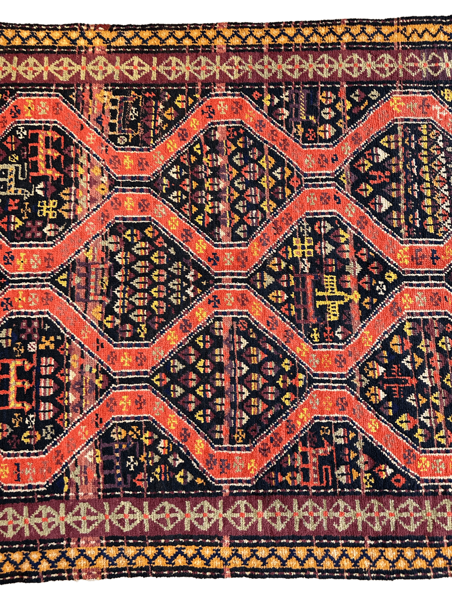 Rare Antique Handmade Caucasian Kazak Rug 4’ x 9’ - Tampa Home & Garden Store