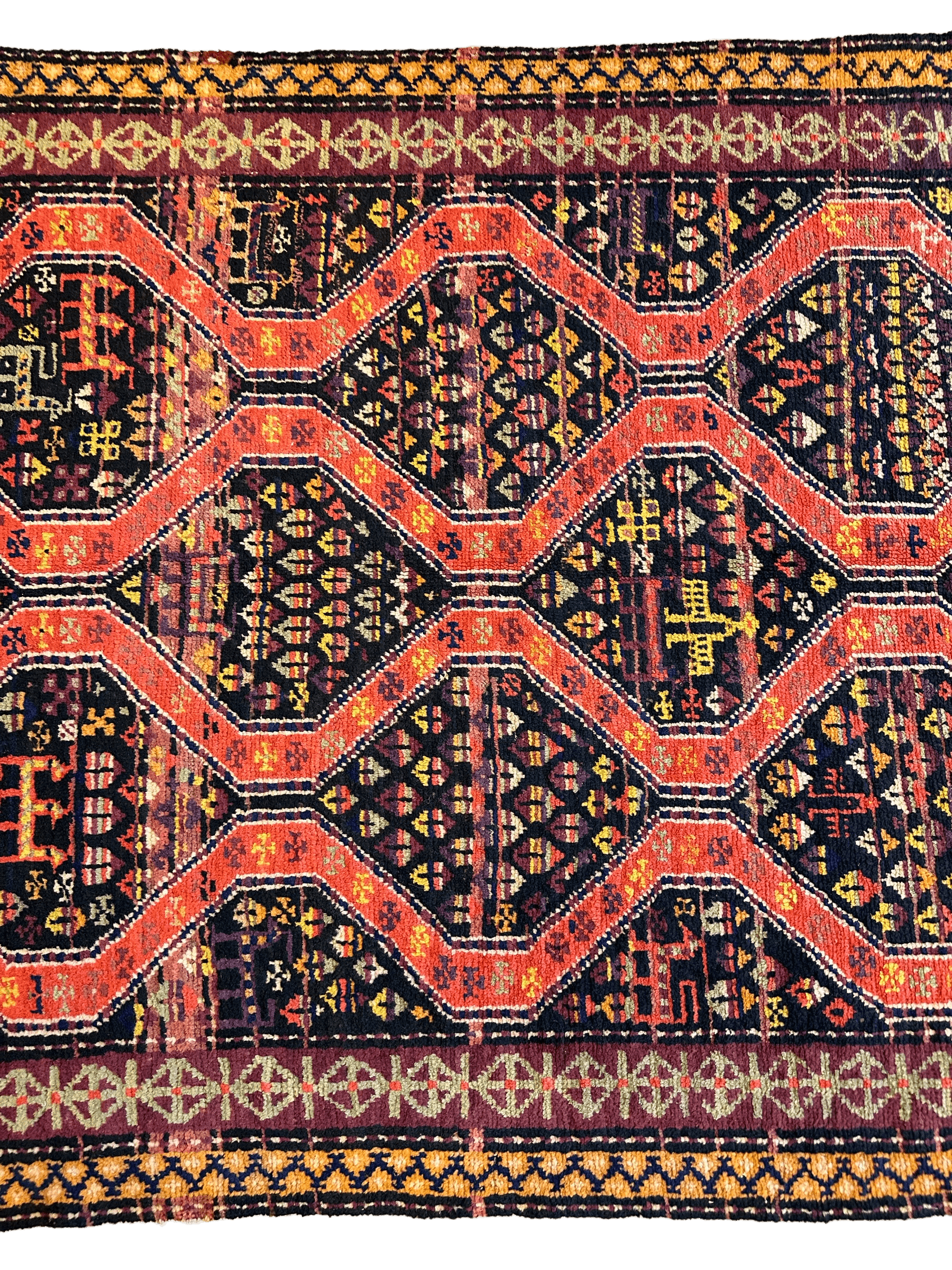 Rare Antique Handmade Caucasian Kazak Rug 4’ x 9’ - Tampa Home & Garden Store