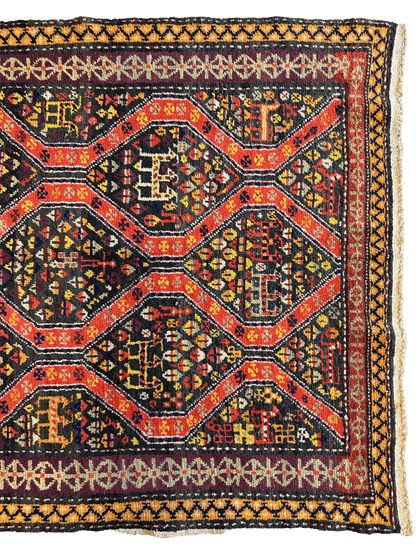 Rare Antique Handmade Caucasian Kazak Rug 4’ x 9’ - Tampa Home & Garden Store
