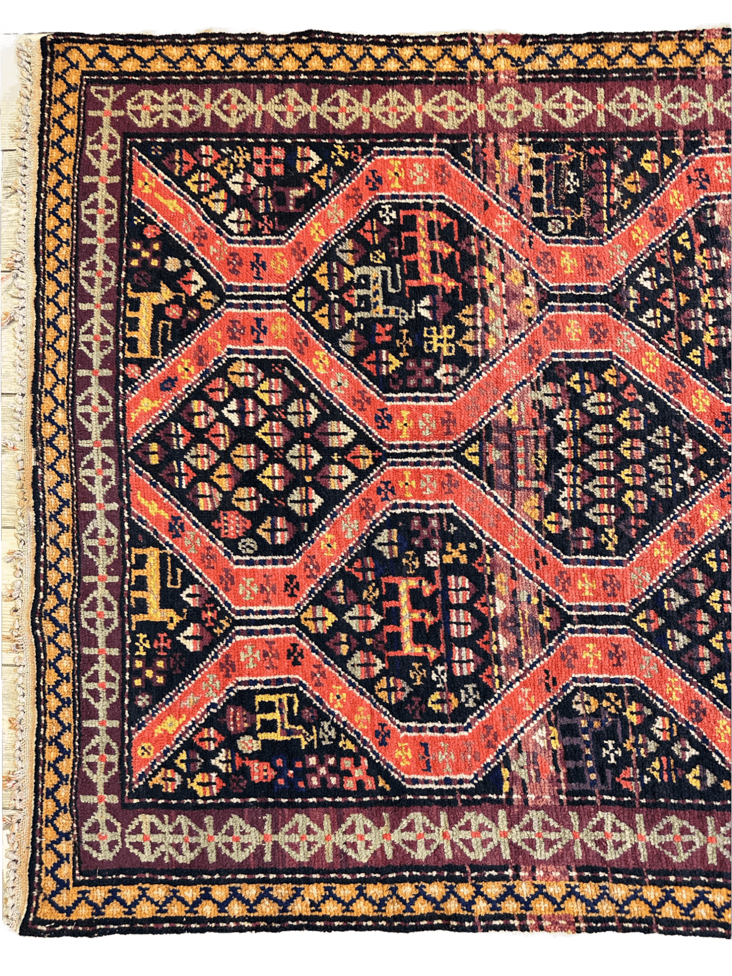 Rare Antique Handmade Caucasian Kazak Rug 4’ x 9’ - Tampa Home & Garden Store