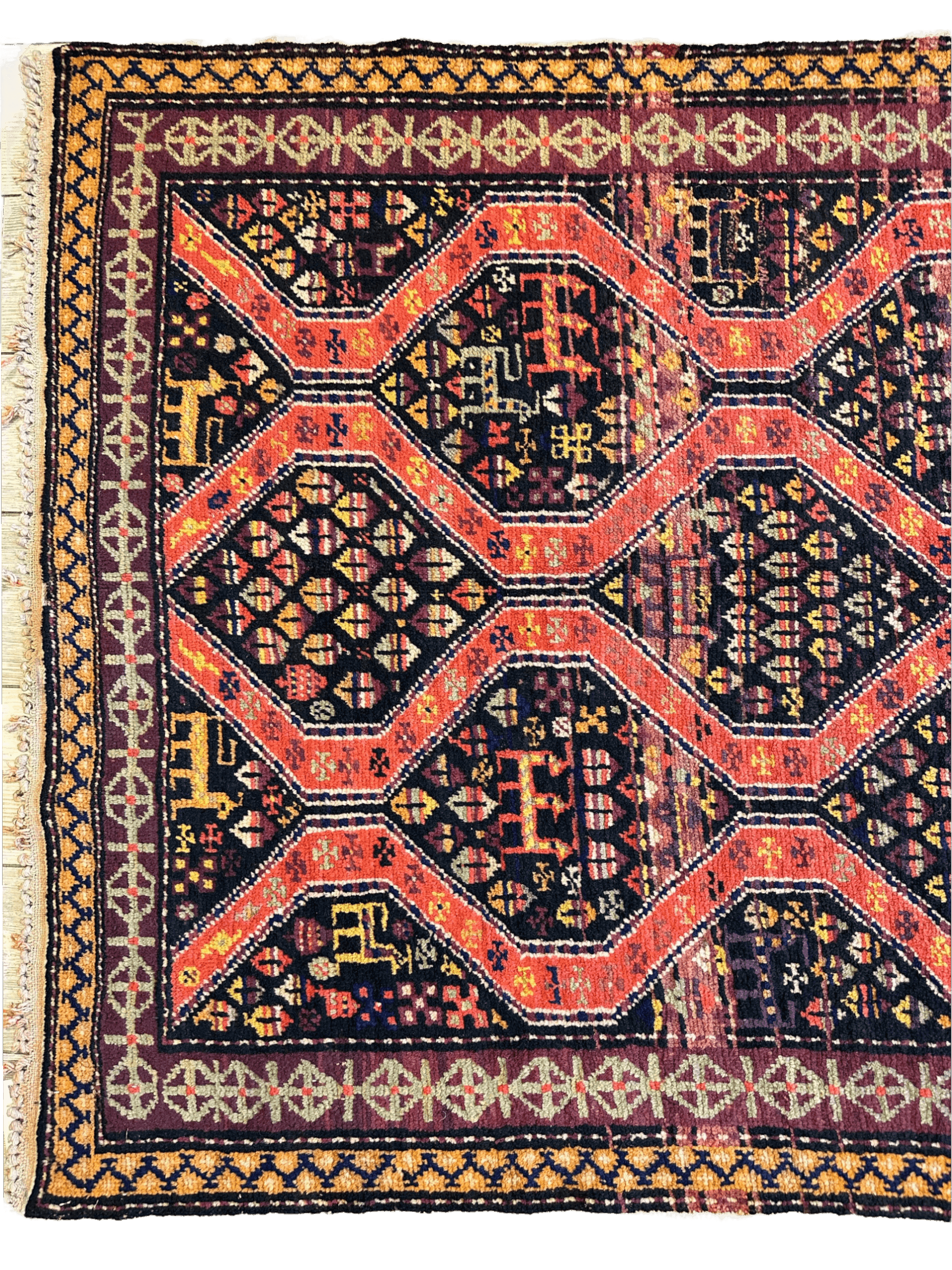 Rare Antique Handmade Caucasian Kazak Rug 4’ x 9’ - Tampa Home & Garden Store