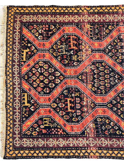 Rare Antique Handmade Caucasian Kazak Rug 4’ x 9’ - Tampa Home & Garden Store
