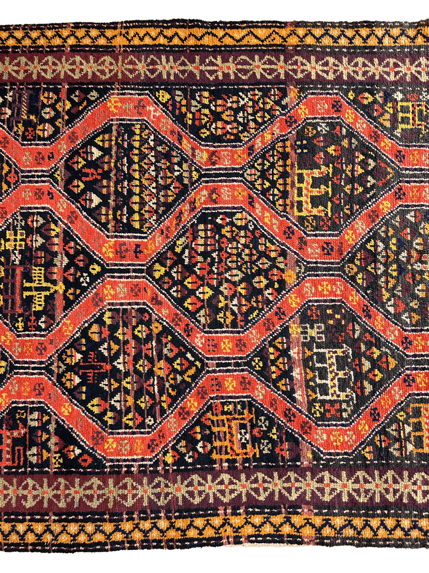 Rare Antique Handmade Caucasian Kazak Rug 4’ x 9’ - Tampa Home & Garden Store