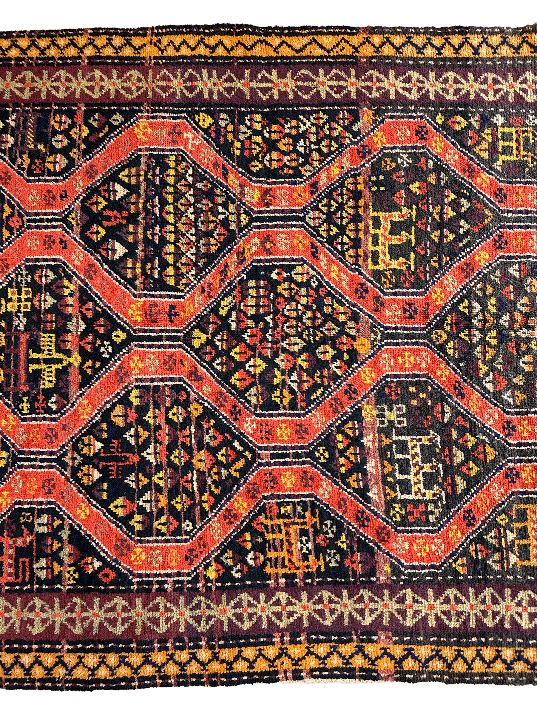 Rare Antique Handmade Caucasian Kazak Rug 4’ x 9’ - Tampa Home & Garden Store