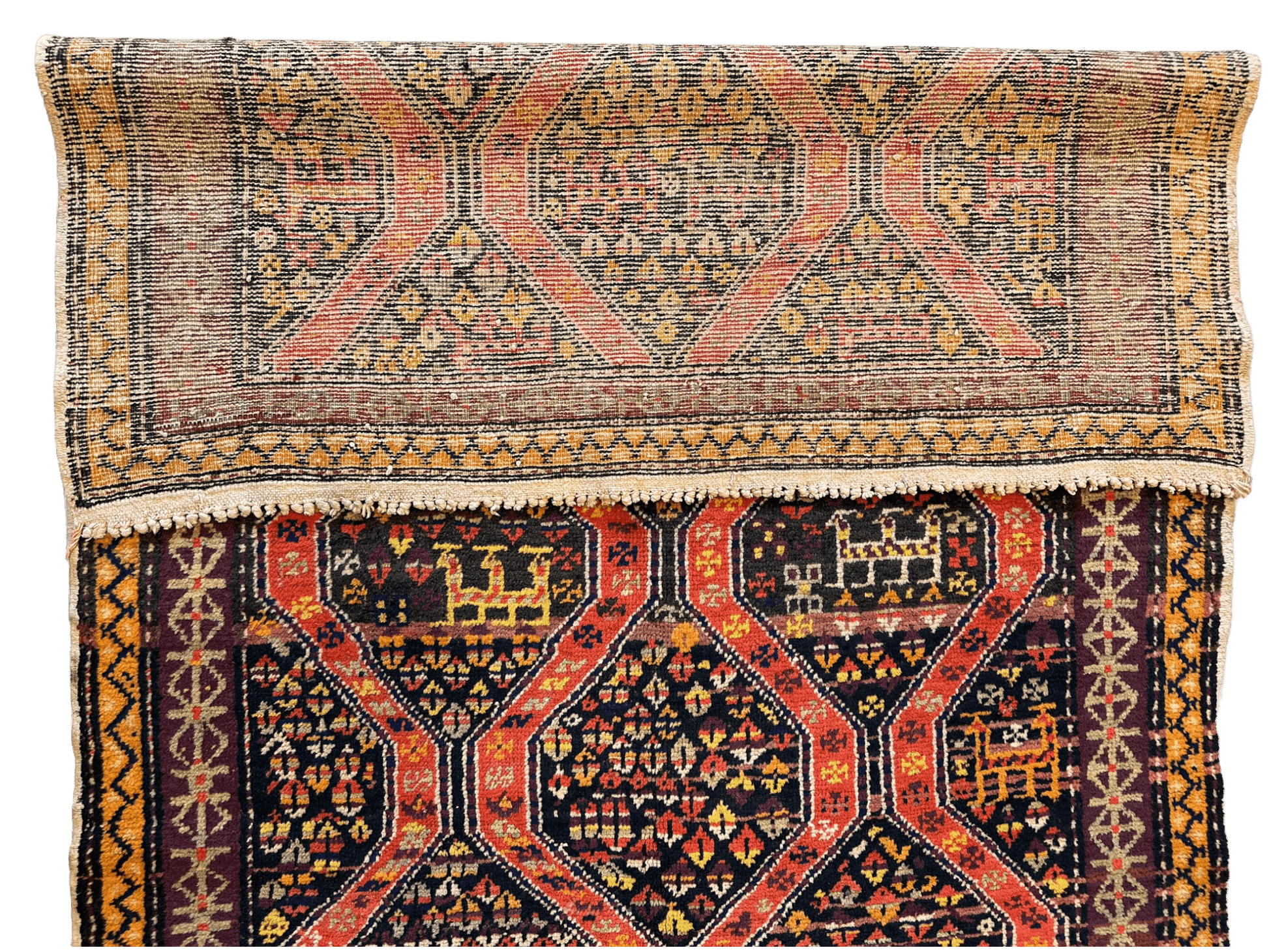 Rare Antique Handmade Caucasian Kazak Rug 4’ x 9’ - Tampa Home & Garden Store