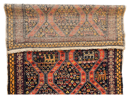 Rare Antique Handmade Caucasian Kazak Rug 4’ x 9’ - Tampa Home & Garden Store
