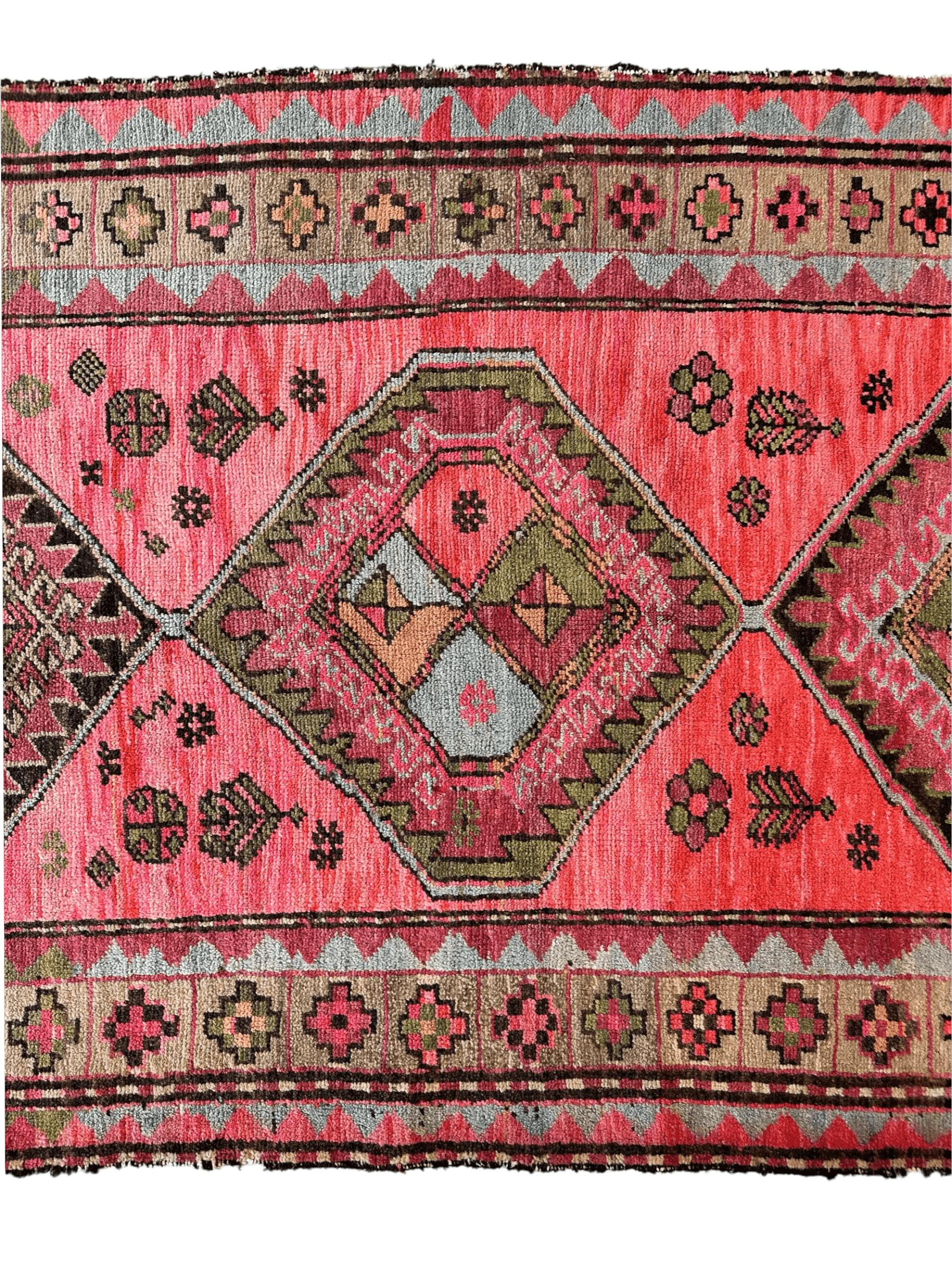 Rare Antique Handmade Caucasian Runner Rug 3’7" x 9’2" - Tampa Home & Garden Store
